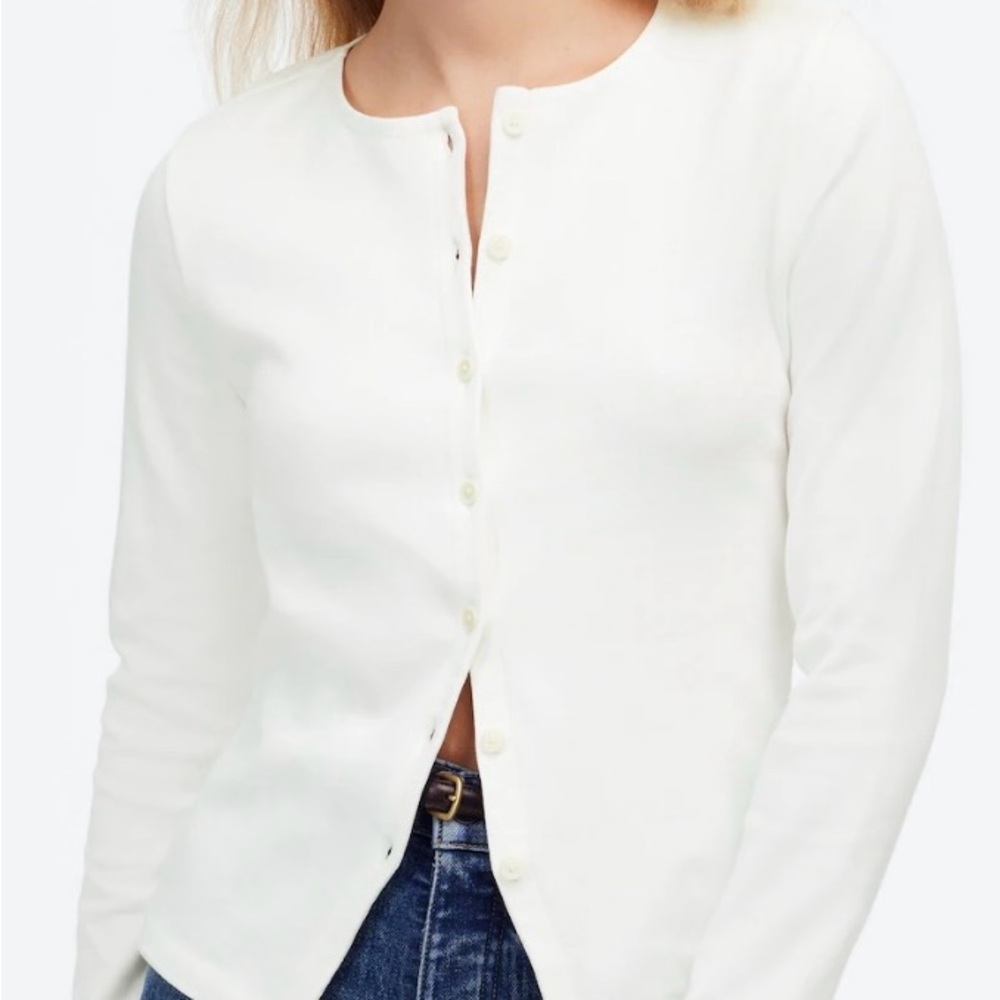 Madewell Women's White Button-Up Top